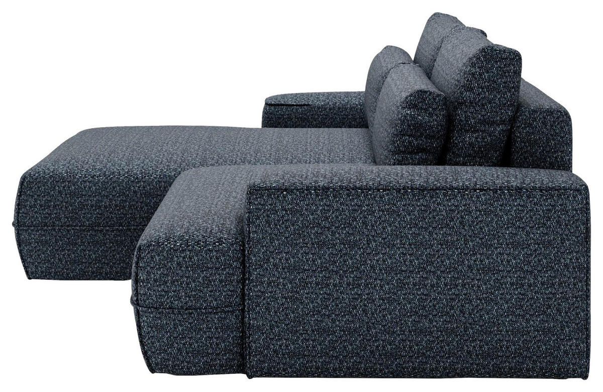 ECKSOFA in Struktur Blau  - Blau/Schwarz, Design, Kunststoff/Textil (156/272cm) - Livetastic