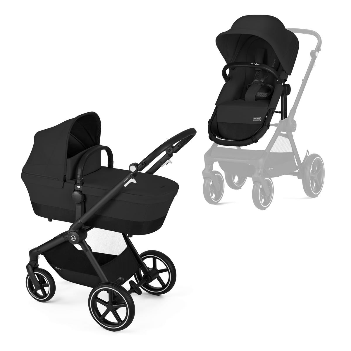 KINDERWAGENSET EOS LUX  - Schwarz, Basics, Textil/Metall (85/61/116cm) - Cybex