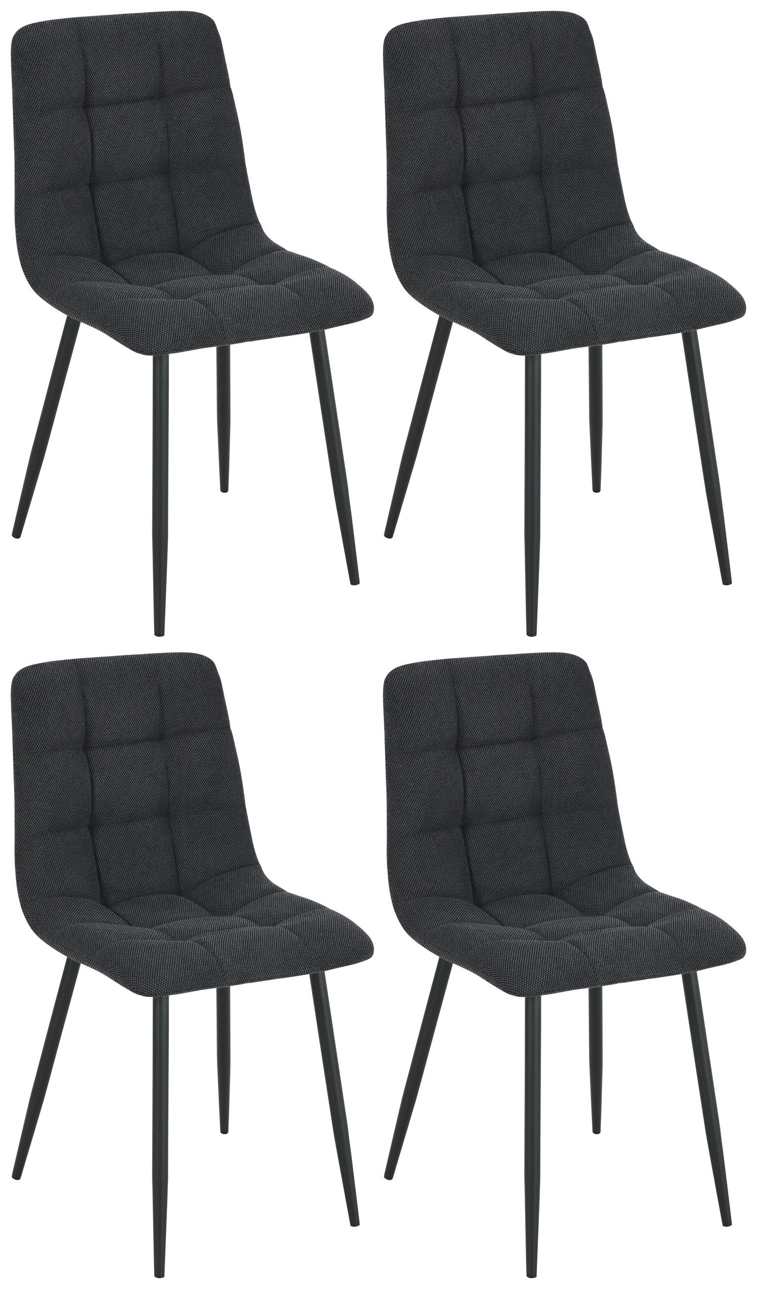 Vierfußstuhl Adea Leinenoptik Schwarz, B: 45 cm