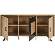 SIDEBOARD in 160/78/40 cm - Eichefarben/Schwarz, LIFESTYLE, Holzwerkstoff/Metall (160/78/40cm) - Xora