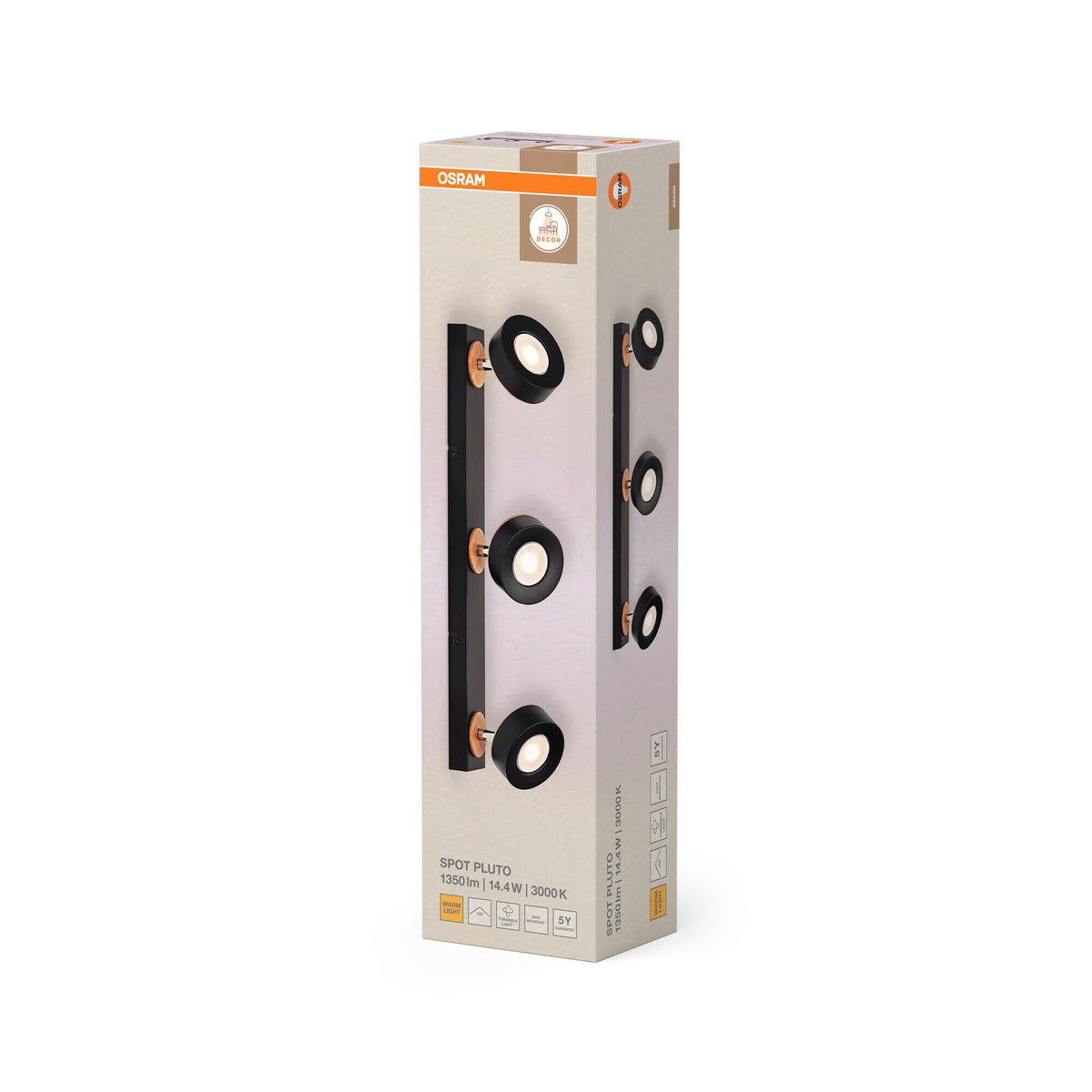 LED-STRAHLER 49,8/9/10,8 cm   - Schwarz, Design, Holz/Kunststoff (49,8/9/10,8cm) - Osram