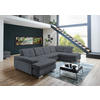 WOHNLANDSCHAFT in Webstoff Anthrazit  - Anthrazit/Schwarz, Design, Textil/Metall (210/337/174cm) - Beldomo Style