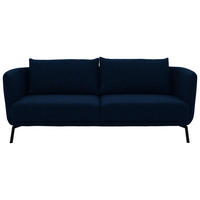 3-SITZER-SOFA  in Flachgewebe Dunkelblau  - Schwarz/Dunkelblau, Design, Textil/Metall (210/71/91cm) - Schöner Wohnen