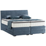 BOXSPRINGBETT 180/200 cm  in Blau  - Wengefarben/Blau, KONVENTIONELL, Holz/Textil (180/200cm) - Novel
