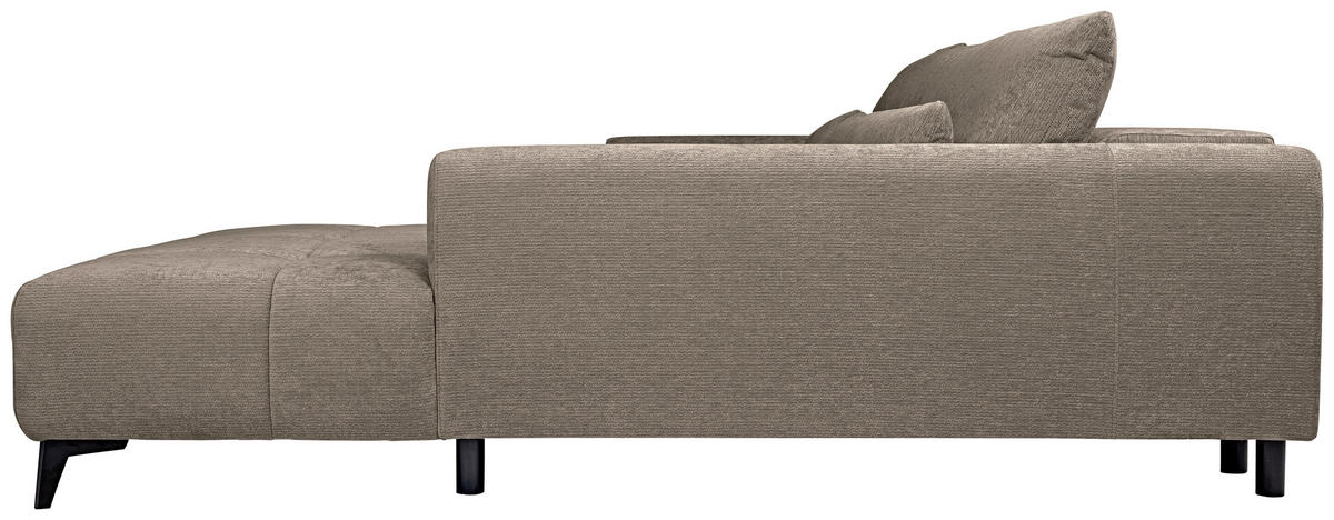 ECKSOFA Taupe Chenille  - Taupe/Schwarz, KONVENTIONELL, Kunststoff/Textil (279/222cm) - Hom`in