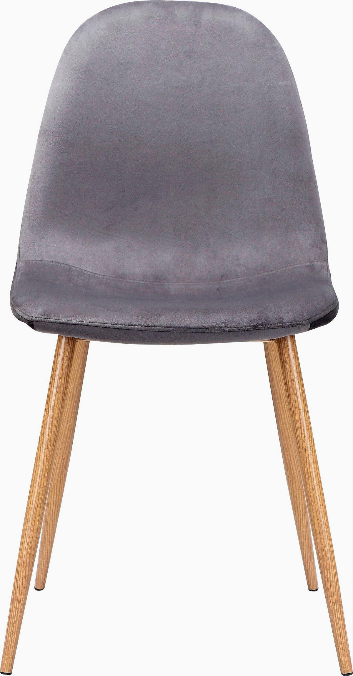 STUHL-SET Velours Anthrazit, Eichefarben  - Eichefarben/Anthrazit, Design, Textil/Metall (44/87/51cm) - MID.YOU