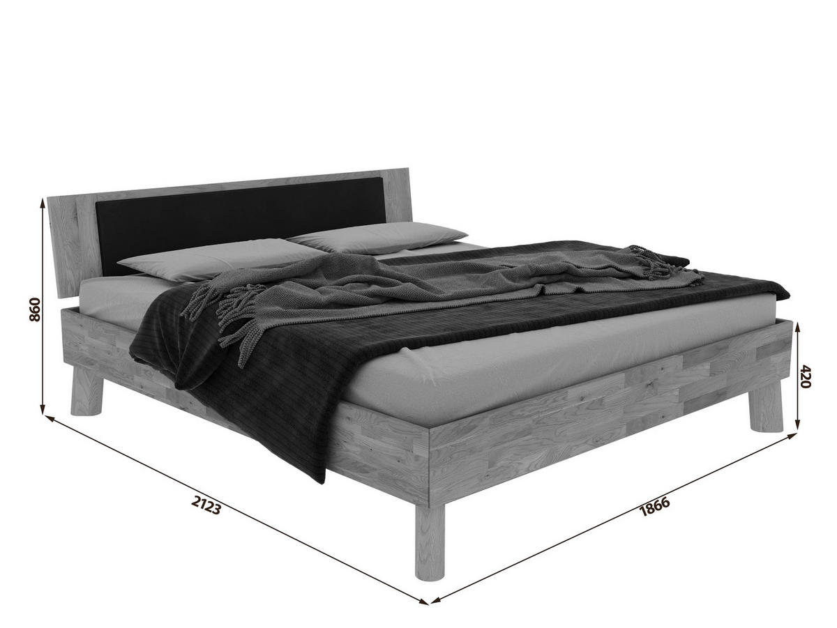 BETT 180/200 cm  in Naturfarben, Wildeiche  - Wildeiche/Naturfarben, MODERN, Holz (180/200cm) - MID.YOU