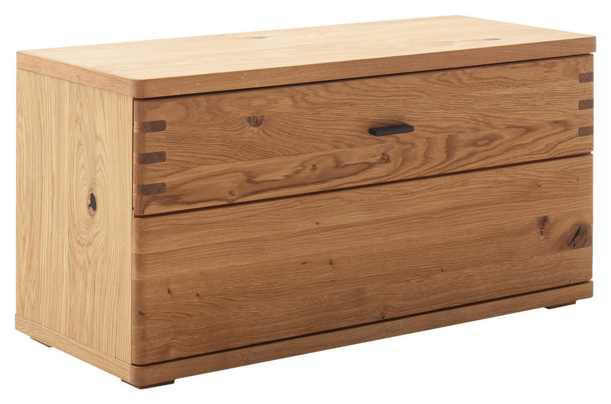 GARDEROBENBANK  in 90/46/37 cm  - Wildeiche/Anthrazit, Natur, Holz/Holzwerkstoff (90/46/37cm) - Waldwelt