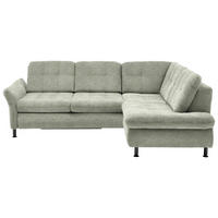 ECKSOFA in Webstoff Grün  242/210 cm  - Schwarz/Grün, KONVENTIONELL, Textil/Metall (242/210cm) - Beldomo Style