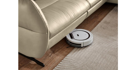 ECKSOFA in Echtleder Ecru 300/157 cm - Ecru/Schwarz, Design, Leder/Metall (300/157cm) - Dieter Knoll