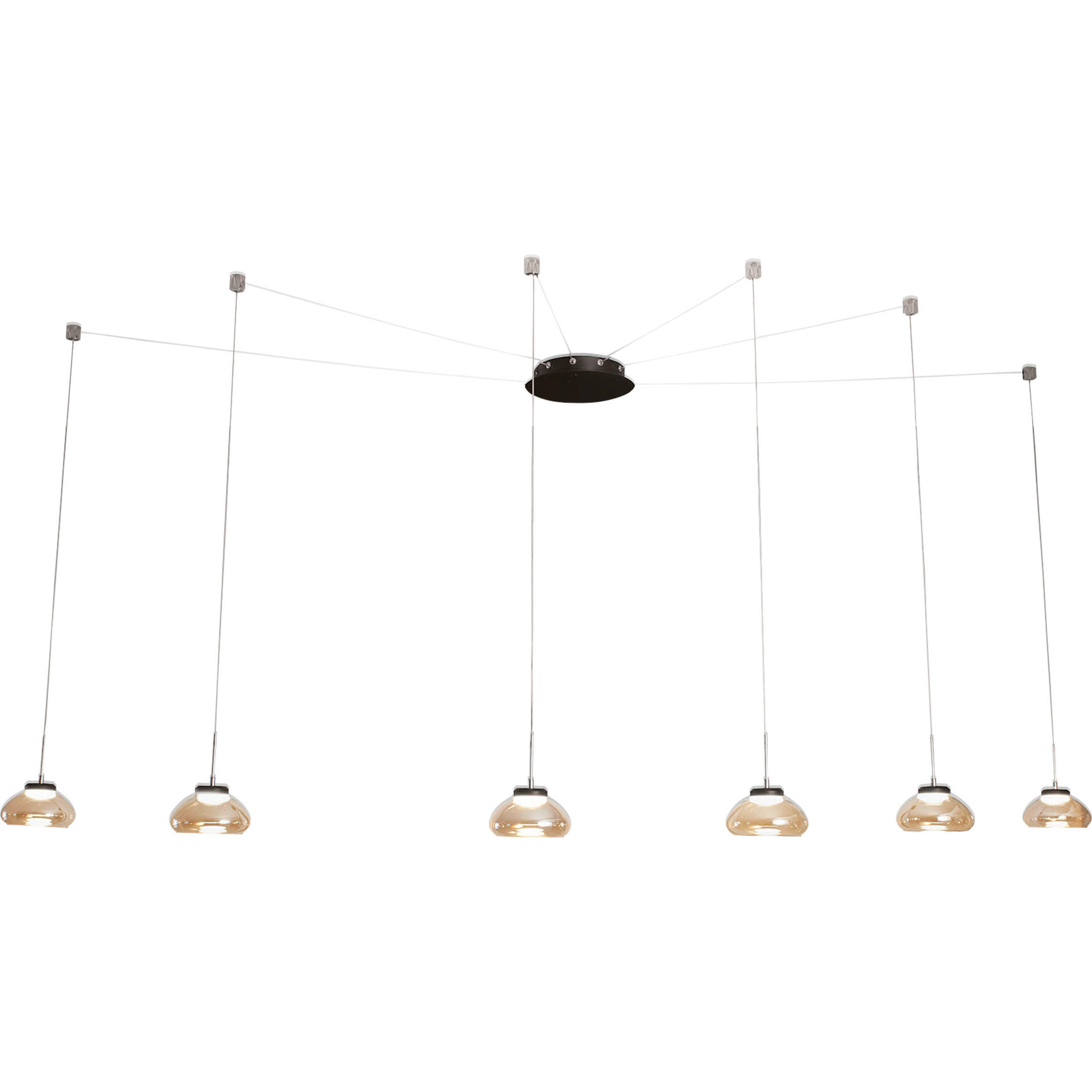 LED-PENDELLEUCHTE Arabella 65/350 cm   - Schwarz, Design, Glas/Metall (65/350cm) - Fabas Luce