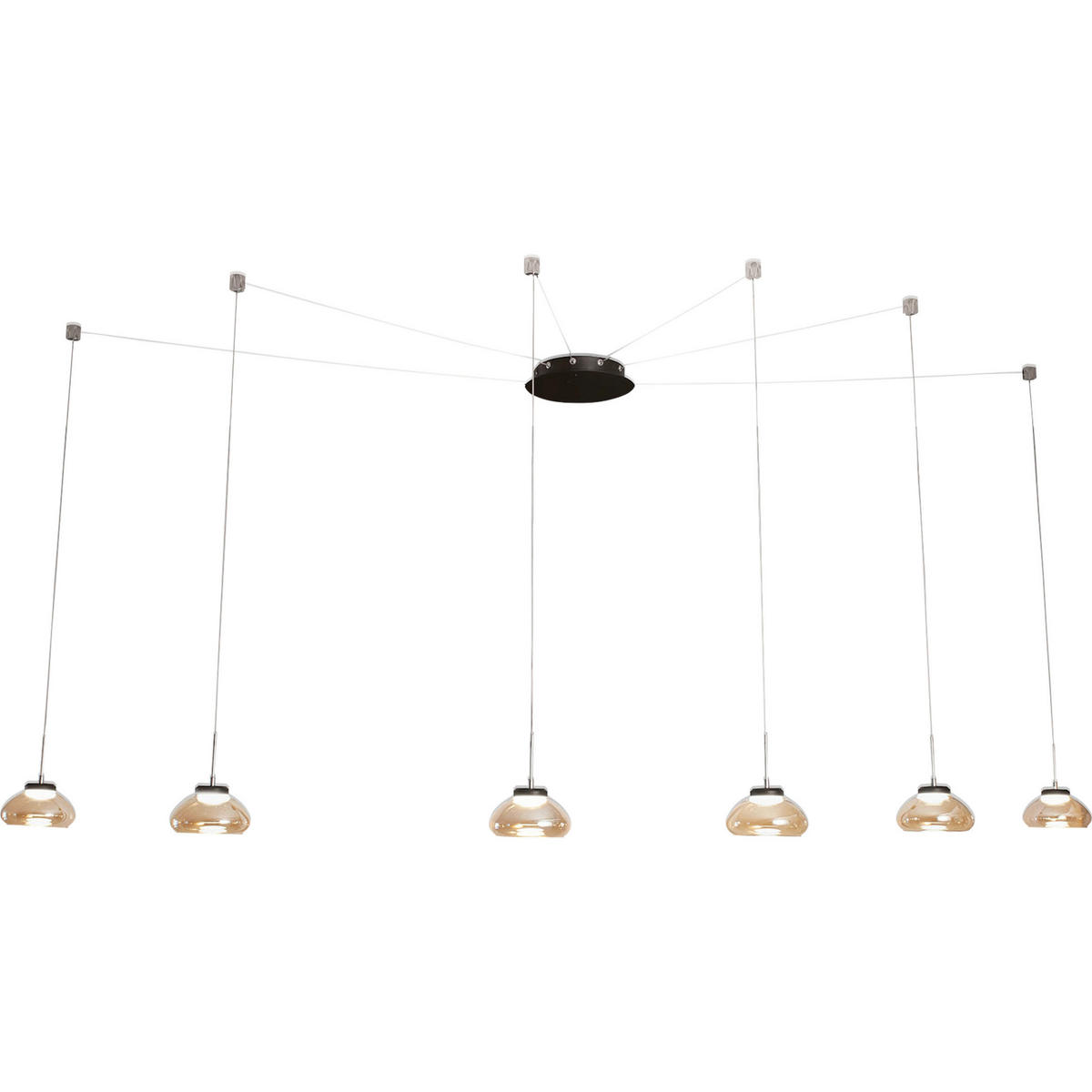 LED-PENDELLEUCHTE 65/350 cm  - Schwarz, Design, Glas/Metall (65/350cm) - Fabas Luce