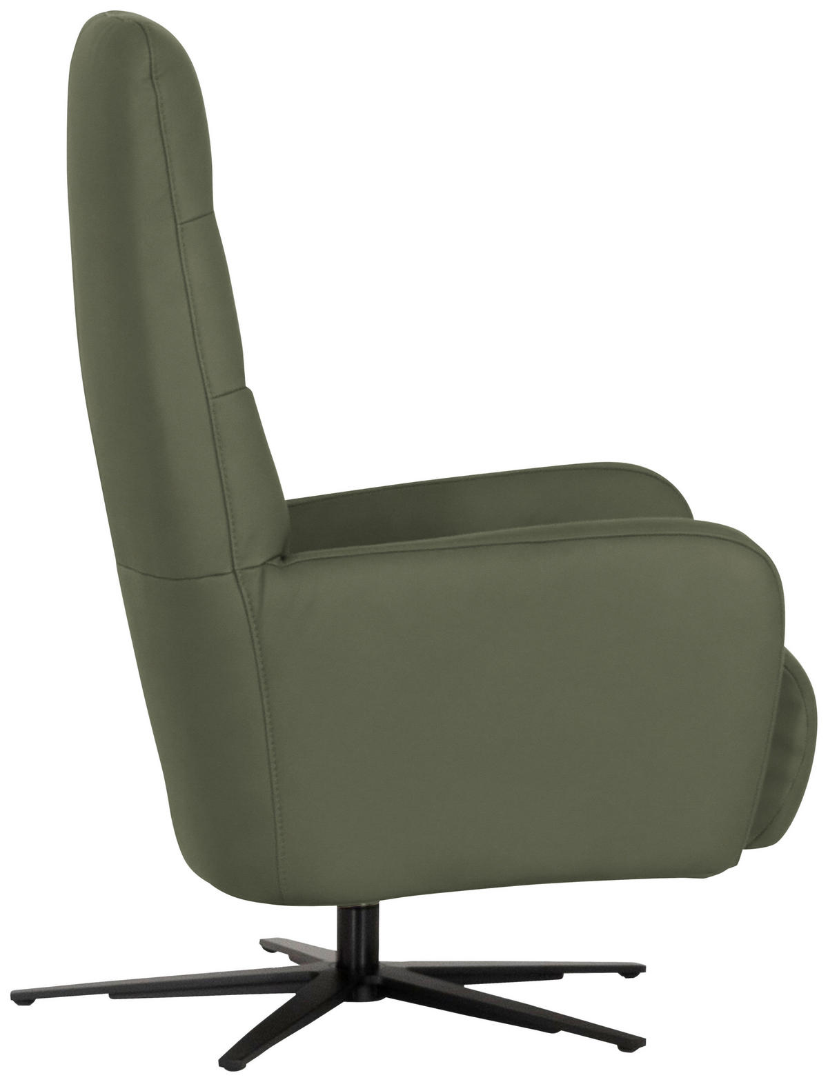 RELAXSESSEL Leder Olivgrün  - Schwarz/Olivgrün, Modern, Leder/Metall (66/110/83cm) - Joop!