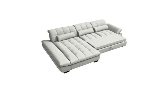 ECKSOFA  in Flachgewebe Weiß  204/341 cm  - Schwarz/Weiß, Design, Textil/Metall (204/341cm) - Xora