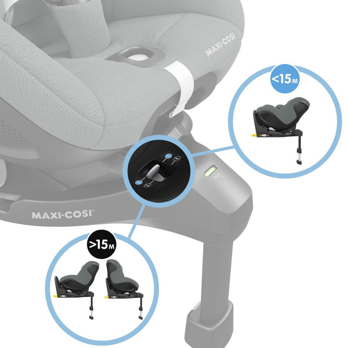 BAKÅTVÄND BILBARNSTOL Mica 360 Pro  - grå, Basics, metall/textil (44,2/67/74,5cm) - Maxi Cosi Pro