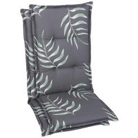 SESSELAUFLAGENSET Blätter  - Anthrazit, Basics, Textil (50/7/120cm)