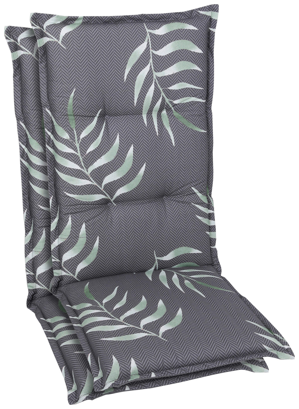 SESSELAUFLAGENSET Blätter  - Anthrazit, Basics, Textil (50/7/120cm)