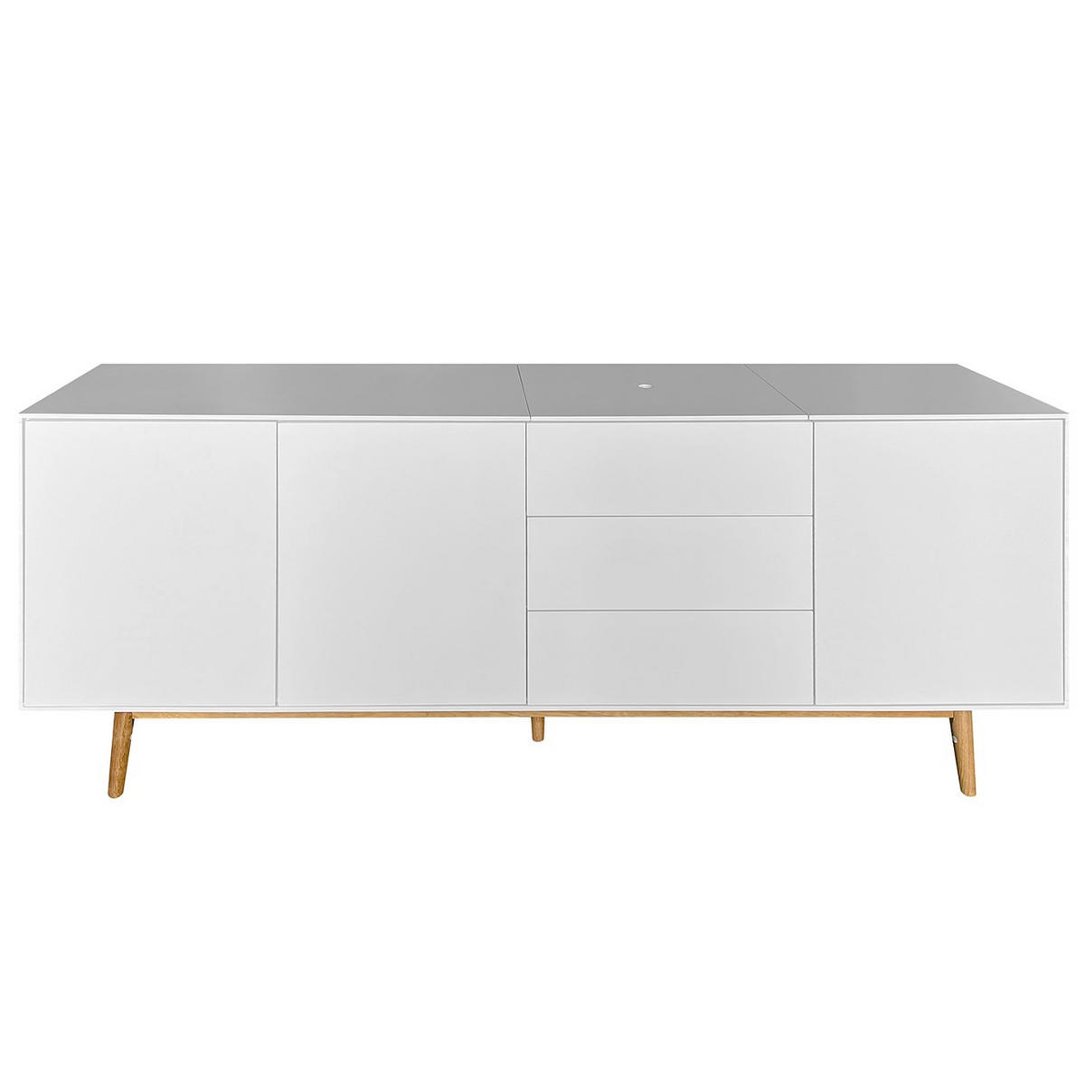 SIDEBOARD 200/80/45 cm  - Eichefarben/Weiß, Design, Holz/Holzwerkstoff (200/80/45cm) - home24