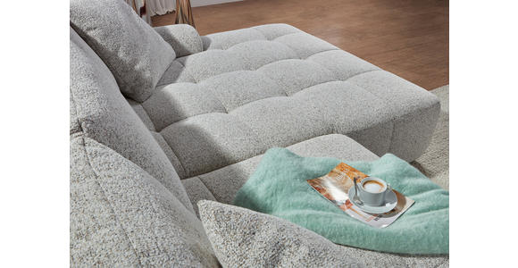 Ecksofa mit Funktion Greige Flachgewebe Zierkissen, Rückenkissen, Bettkasten, Schlaffunktion, Rücken echt, Liegefläche im Originalstoff  - Greige/Schwarz, KONVENTIONELL, Kunststoff/Textil (277/190cm) - Carryhome