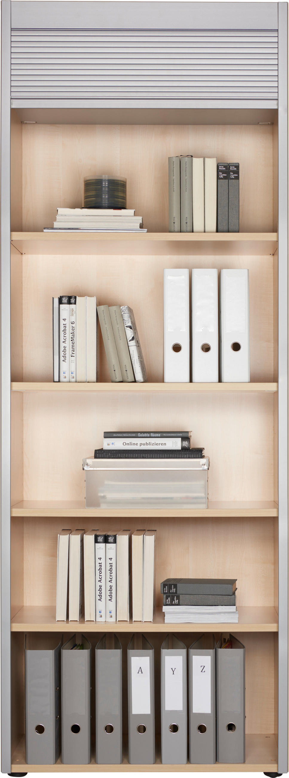 AKTENSCHRANK 80/215,6/42 cm  - Ahornfarben/Alufarben, KONVENTIONELL, Holzwerkstoff/Kunststoff (80/215,6/42cm) - Venda