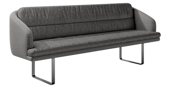 SITZBANK 255/89/68 cm Flachgewebe Anthrazit Metall  - Anthrazit/Schwarz, Design, Textil/Metall (255/89/68cm) - Dieter Knoll