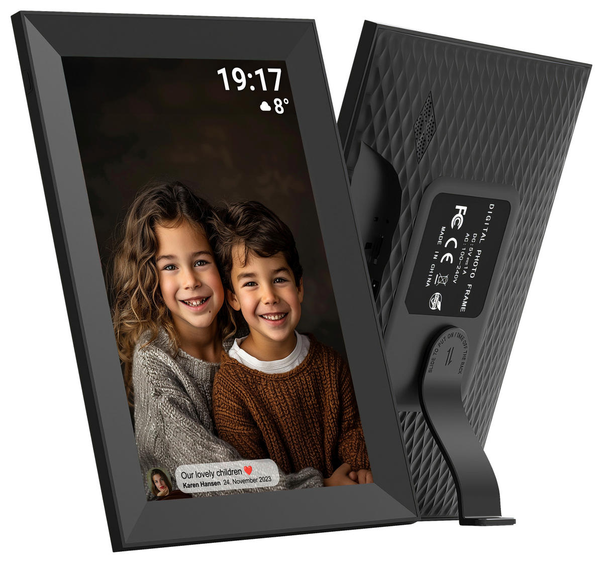 DIGITALER BILDERRAHMEN - Schwarz, Design, Kunststoff (26/18/2,5cm) - DENVER