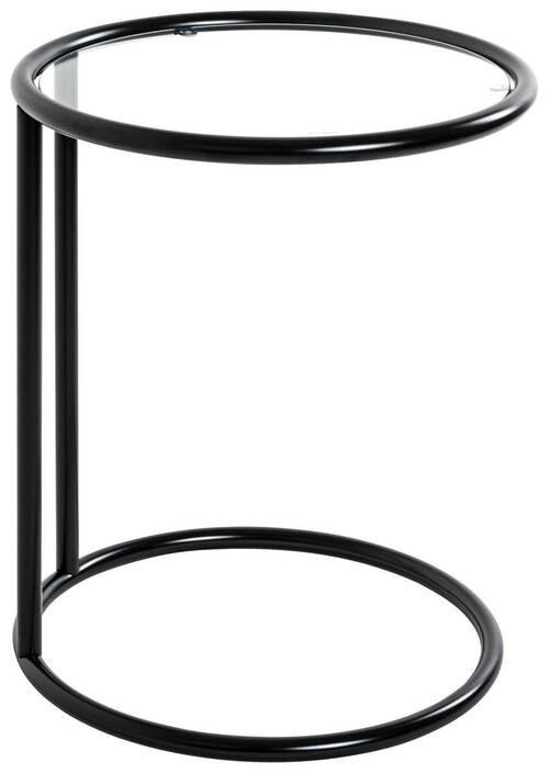 BEISTELLTISCH 45/45/55 cm Schwarz rund  - Schwarz, Design, Glas/Metall (45/45/55cm)