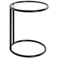 BEISTELLTISCH in Metall, Glas 45/45/55 cm  - Schwarz, Design, Glas/Metall (45/45/55cm)
