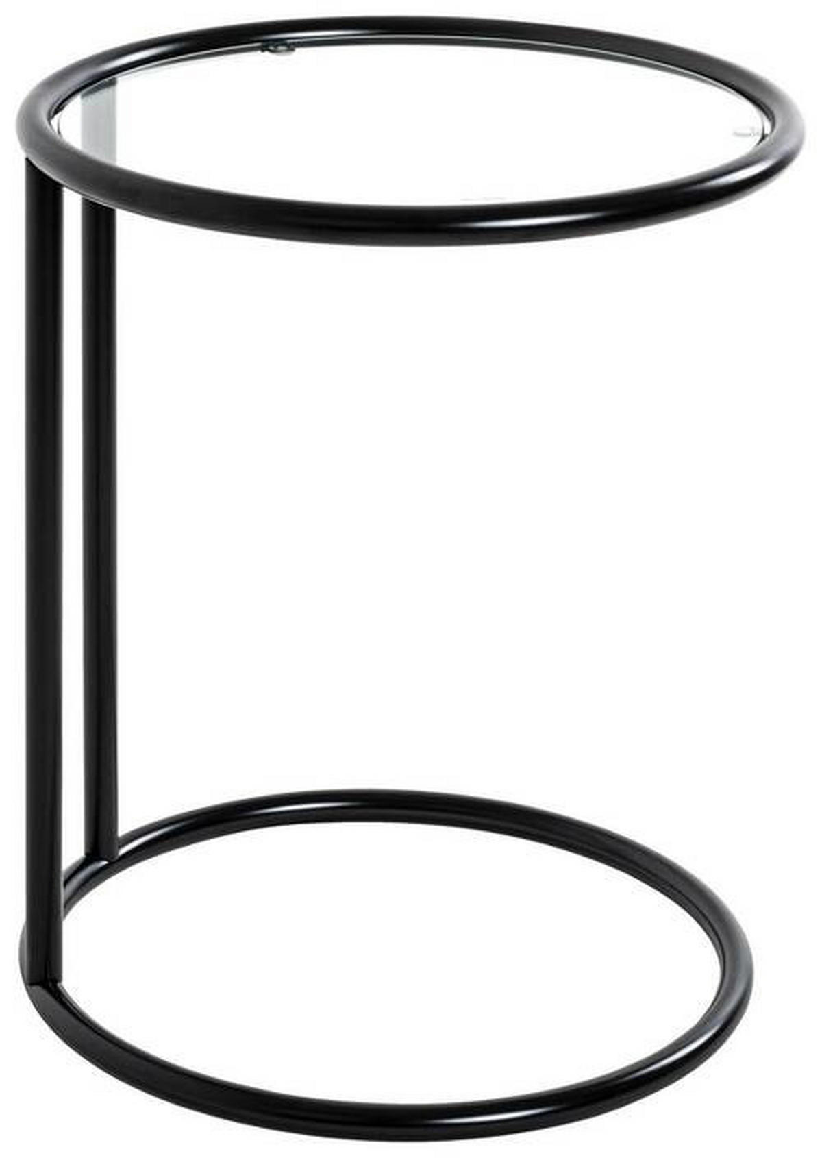 BEISTELLTISCH in Metall, Glas 45/45/55 cm  - Schwarz, Design, Glas/Metall (45/45/55cm)
