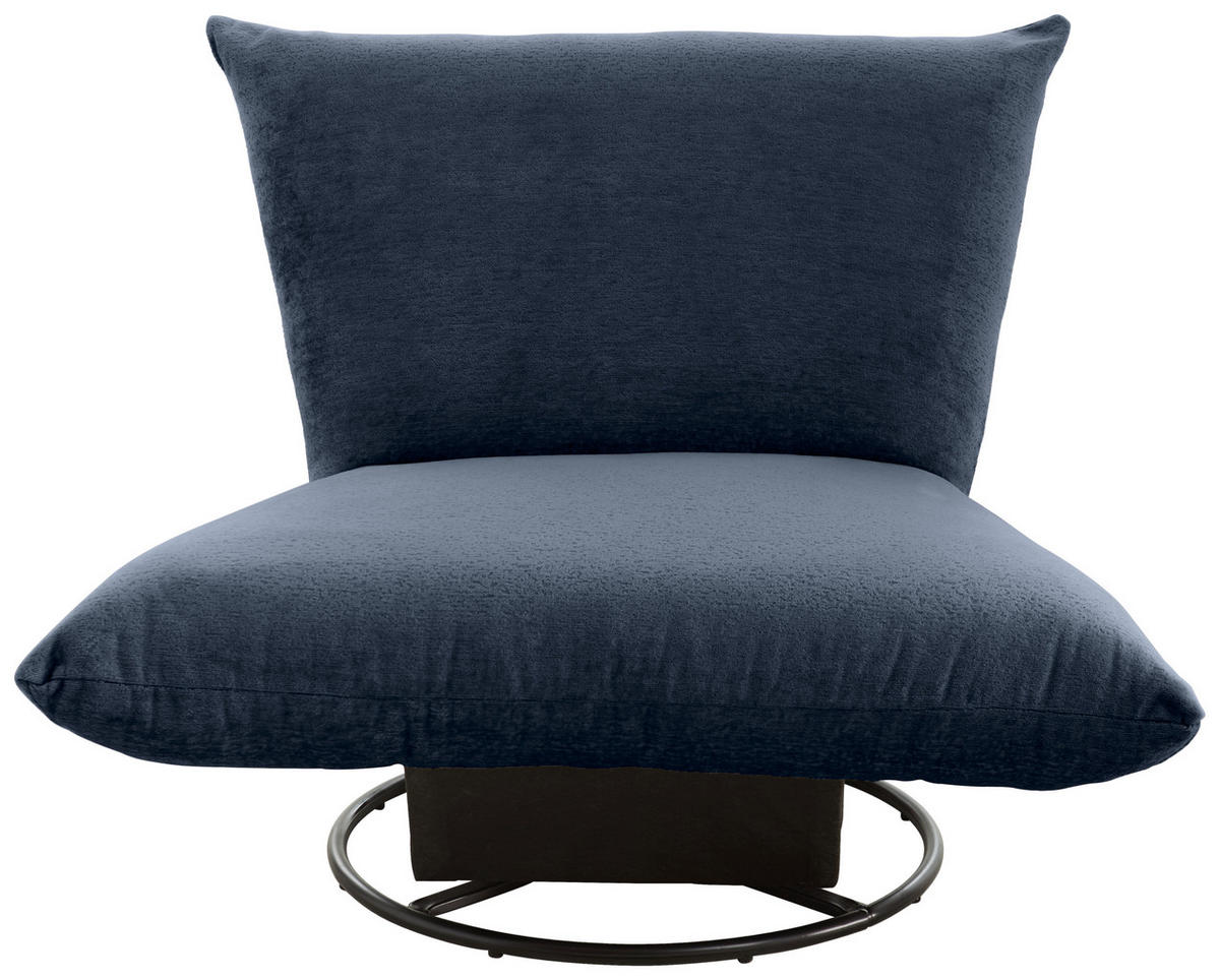 RELAXSESSEL Bouclé    - Schwarz/Dunkelblau, Design, Textil/Metall (100/78/96cm) - Livetastic