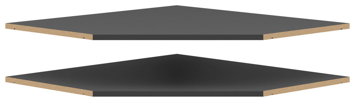 POLIȚĂ DE COLȚ in grafit  - grafit, Modern, material pe bază de lemn (96/1,5/74cm) - Carryhome