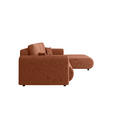 ECKSOFA inkl. Funktionen Terracotta Cord  - Terracotta/Schwarz, KONVENTIONELL, Kunststoff/Textil (260/200cm) - Xora
