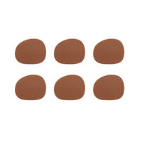GLASUNTERSETZER 6-teilig  - Rostfarben/Braun, Basics, Leder (10/12cm) - Aida