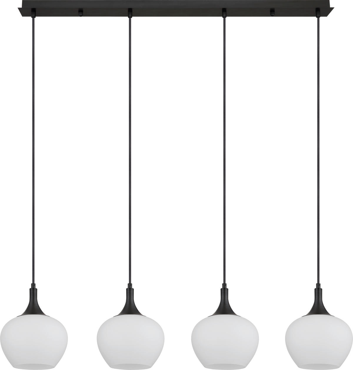 LAMPĂ SUSPENDATĂ 100/18/120 cm  - alb/negru, Basics, sticlă/metal (100/18/120cm) - Novel