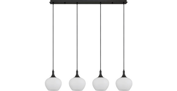 HÄNGELEUCHTE 100/18/120 cm  - Schwarz/Weiß, Basics, Glas/Metall (100/18/120cm) - Novel