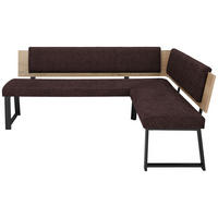 ECKBANK 200/160 cm  in Braun  - Schwarz/Braun, MODERN, Holzwerkstoff/Textil (200/160cm) - Venda