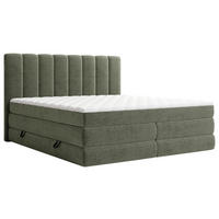 BOXSPRINGBETT 140/200 cm,  in Dunkelgrün, Bettkasten, Matratzen, H2 + H3 = mittel + fest  - Dunkelgrün/Schwarz, KONVENTIONELL, Kunststoff/Textil (140/200cm) - Carryhome