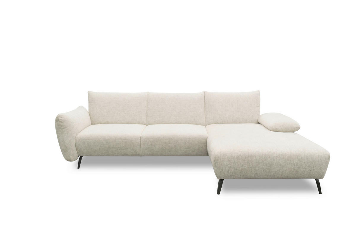 ECKSOFA 200 030 Beige Chenille  - Beige/Schwarz, MODERN, Textil/Metall (274/155cm) - Livetastic