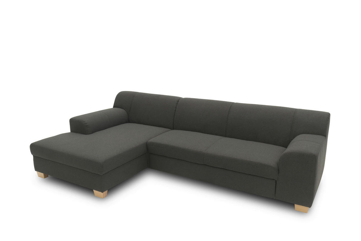 ECKSOFA TINOS Anthrazit Webstoff  - Beige/Anthrazit, Basics, Textil (273/157cm) - MID.YOU