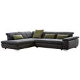 ECKSOFA Dunkelgrau Chenille  - Chromfarben/Dunkelgrau, Design, Textil (242/313cm) - Xora
