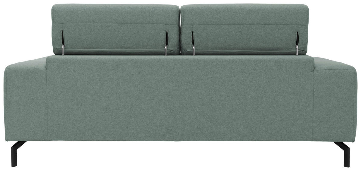 2-SITZER-SOFA Webstoff Hellblau  - Schwarz/Hellblau, Design, Textil/Metall (208/79/104cm) - MID.YOU