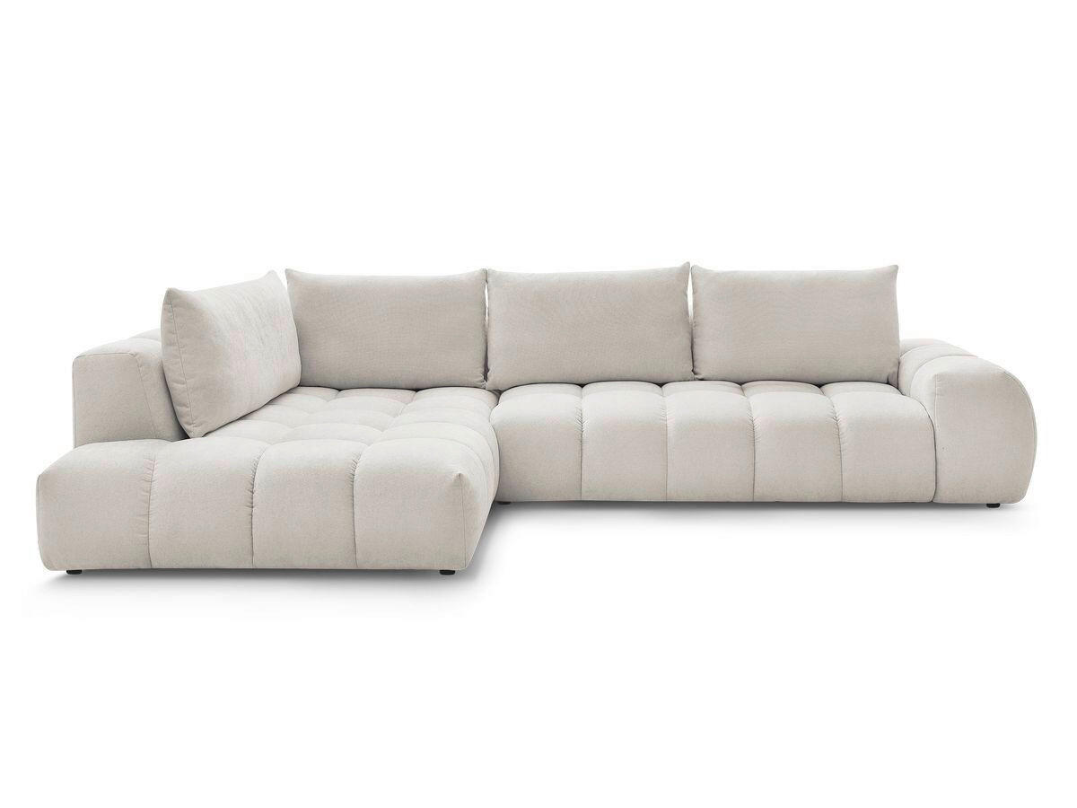 ECKSOFA Ottomane links  EVEREST Beige Struktur  - Beige/Schwarz, MODERN, Kunststoff/Textil (210/352cm)