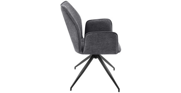 ARMLEHNSTUHL in Eisen Webstoff - Dunkelgrau/Schwarz, Design, Textil/Metall (56/89/62cm) - Carryhome