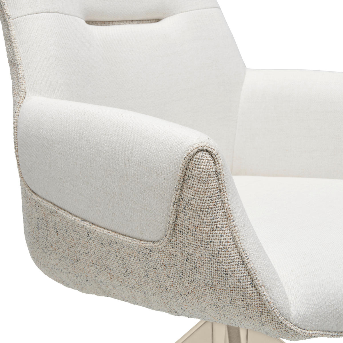 ARMLEHNSTUHL  in Eisen Struktur  - Champagner/Beige, LIFESTYLE, Textil/Metall (63/87/62cm) - Livetastic