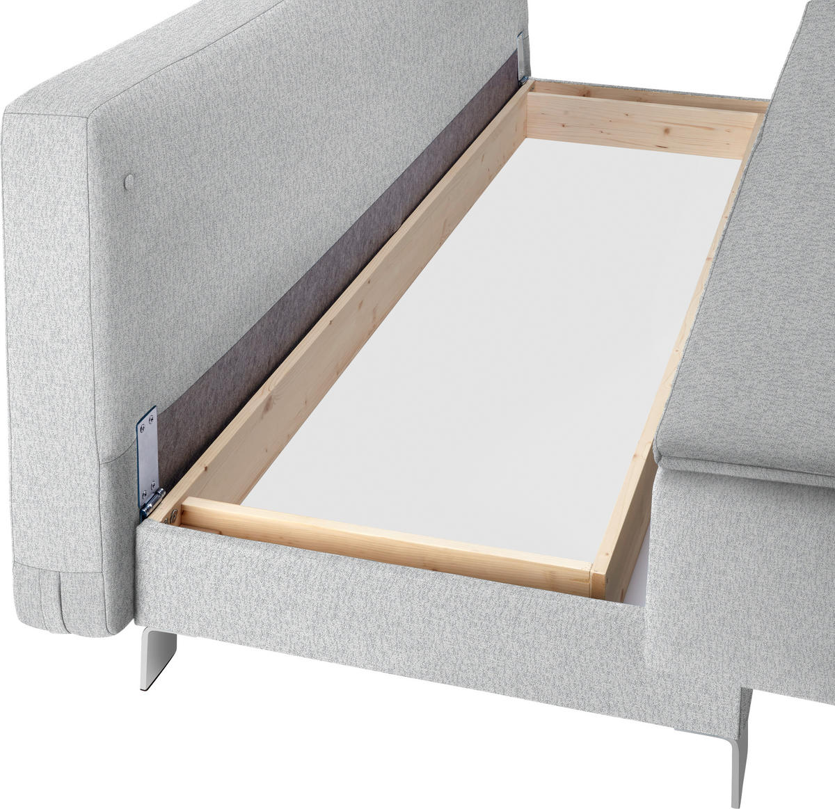 SCHLAFSOFA in Webstoff Hellgrau  - Hellgrau, MODERN, Textil/Metall (200/85/90cm) - Joka