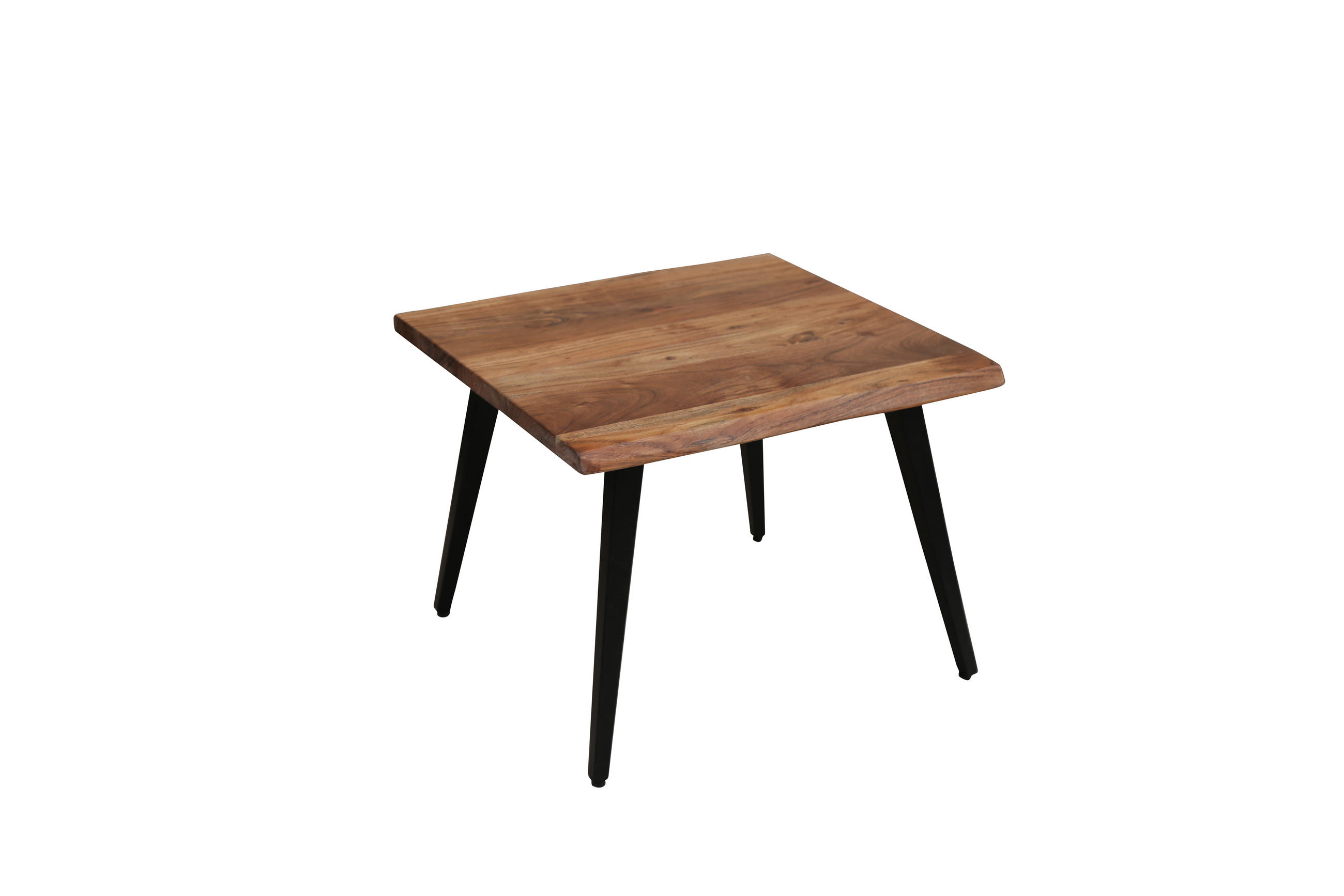 COUCHTISCH Akazie vollmassiv 60/60/45 cm Schwarz, Akaziefarben  - Schwarz/Akaziefarben, MODERN, Holz/Metall (60/60/45cm) - MID.YOU
