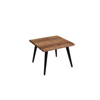 COUCHTISCH Akazie vollmassiv 60/60/45 cm quadratisch Schwarz, Akaziefarben  - Schwarz/Akaziefarben, MODERN, Holz/Metall (60/60/45cm) - MID.YOU