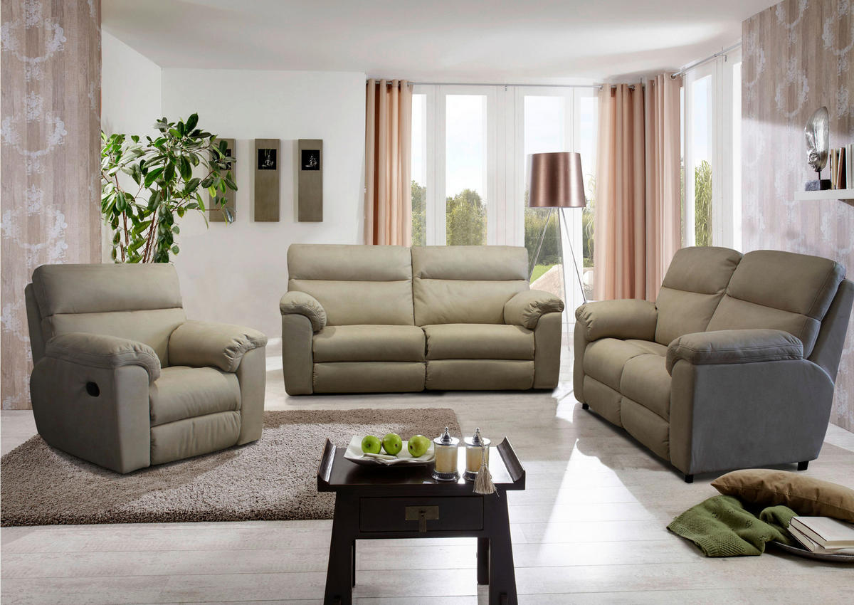 SEDACÍ SOUPRAVA, textil, pískové barvy - pískové barvy, textil (195/104/102cm) - Cantus