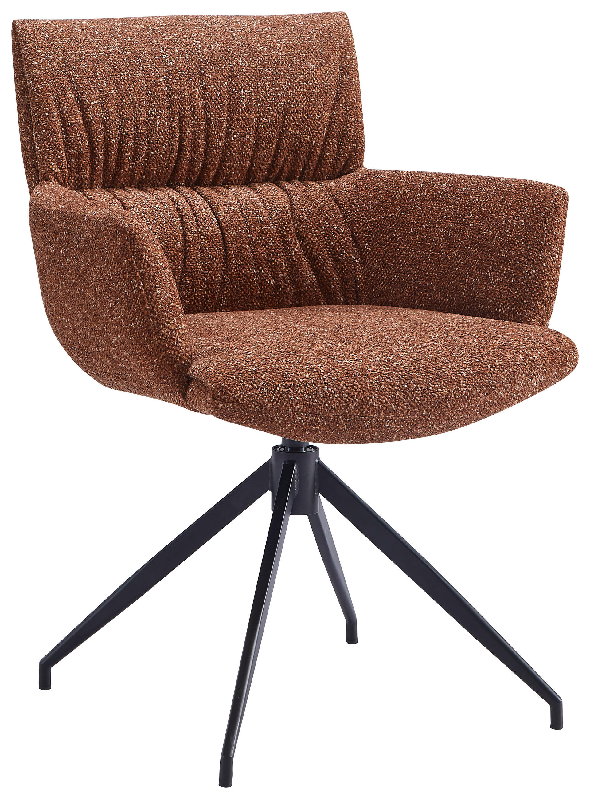 STOLIČKA S PODRÚČKAMI, železo, vzhľad ľanu, hrdzavá - čierna/hrdzavá, Design, kov/textil (64/86/63cm) - Dieter Knoll
