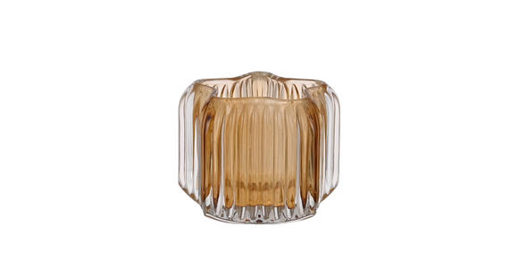TEELICHTGLAS - Bernsteinfarben, Basics, Glas (10,3/8cm) - Ambia Home